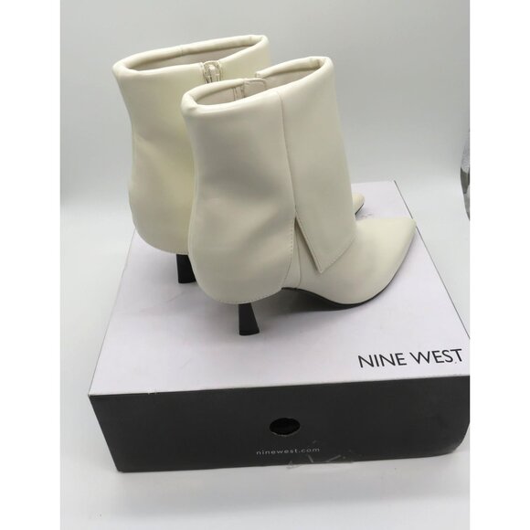 Nine West Women's Ivory Pointed Toe Ankle Boots Side Zippers 6.5 NEW - Picture 1 of 8